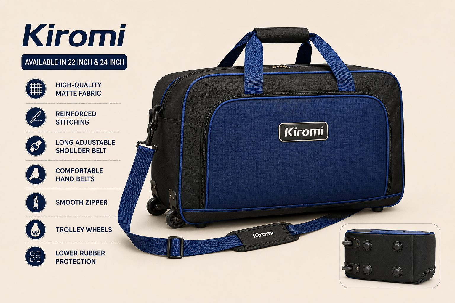Kiromi Travel Trolley Bag
